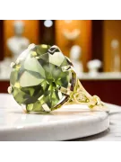 Anneau Artisanat vintage Péridot jaune Or jaune 14 carats vrc073y